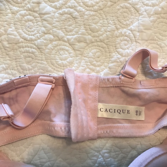 Cacique cotton boost plunge pale pink bra with black floral pattern (44B) - Picture 10 of 10